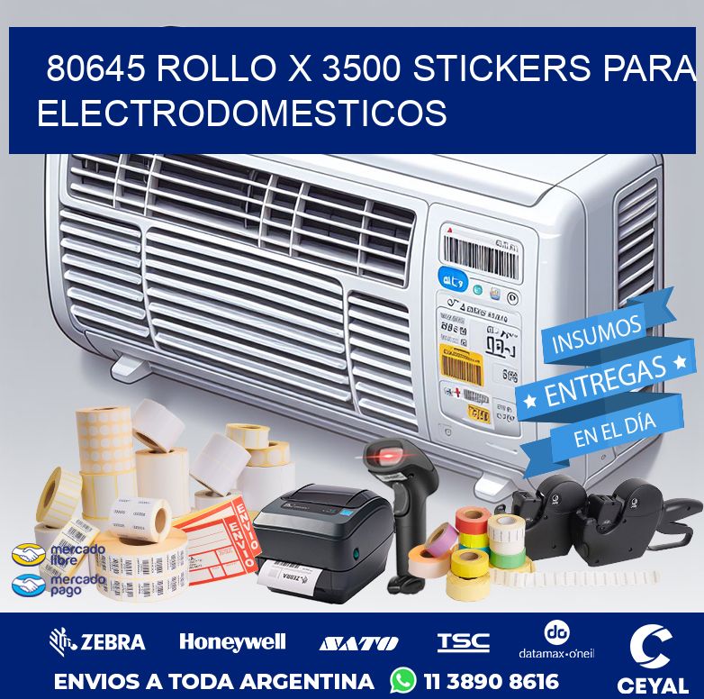 80645 ROLLO X 3500 STICKERS PARA ELECTRODOMESTICOS