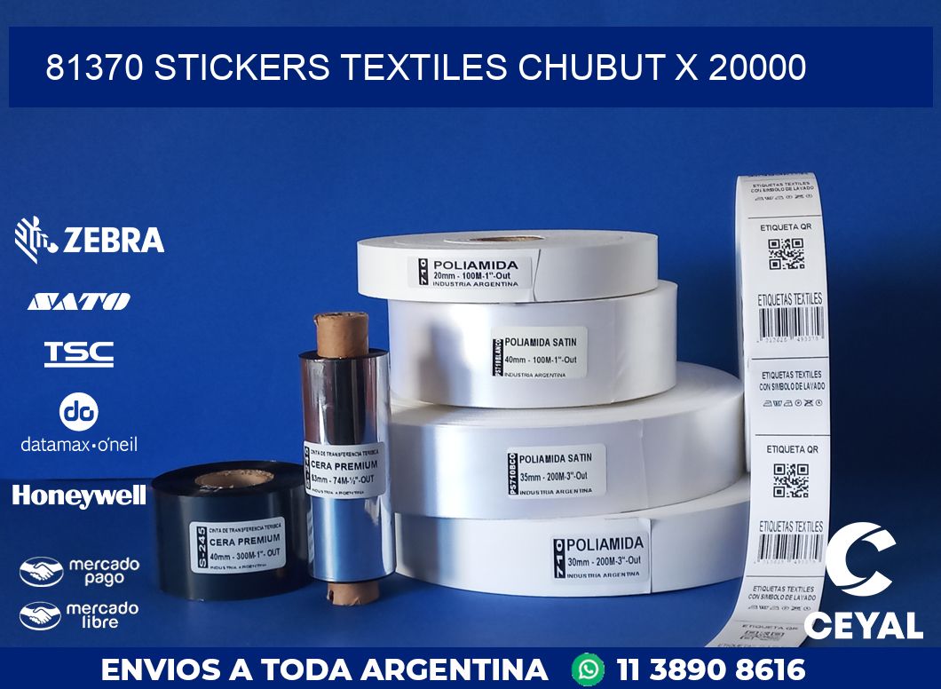 81370 STICKERS TEXTILES CHUBUT X 20000