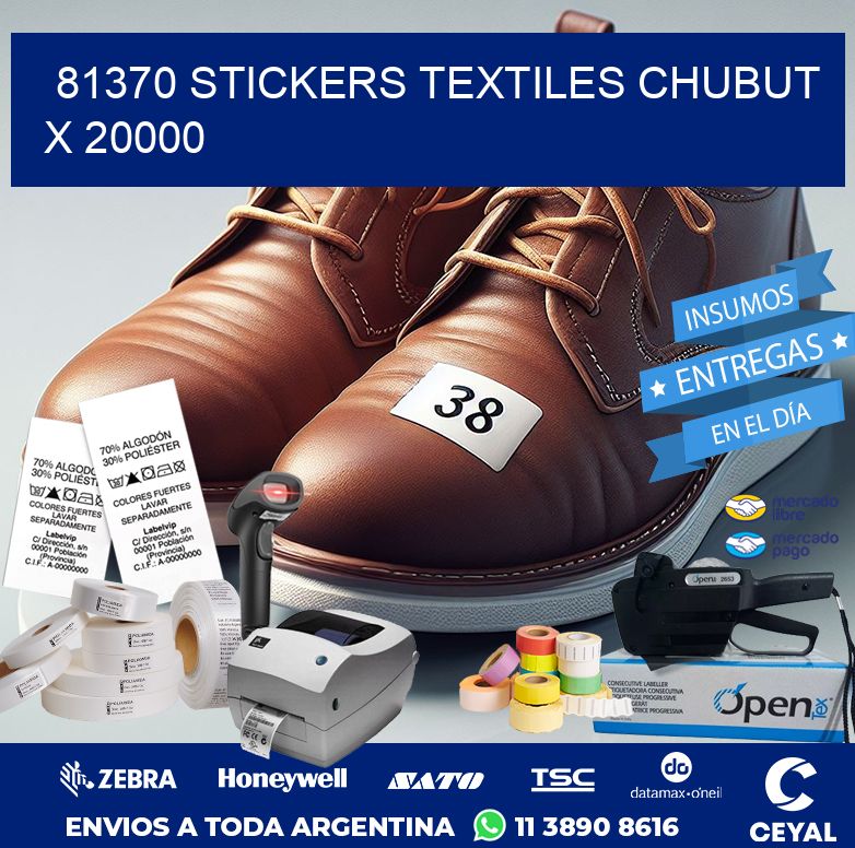 81370 STICKERS TEXTILES CHUBUT X 20000