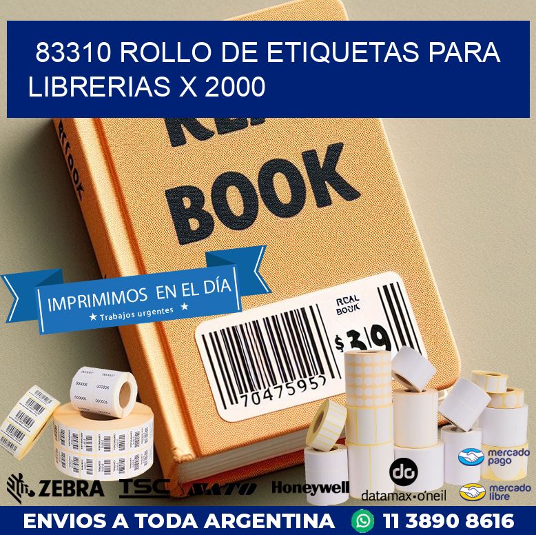 83310 ROLLO DE ETIQUETAS PARA LIBRERIAS X 2000