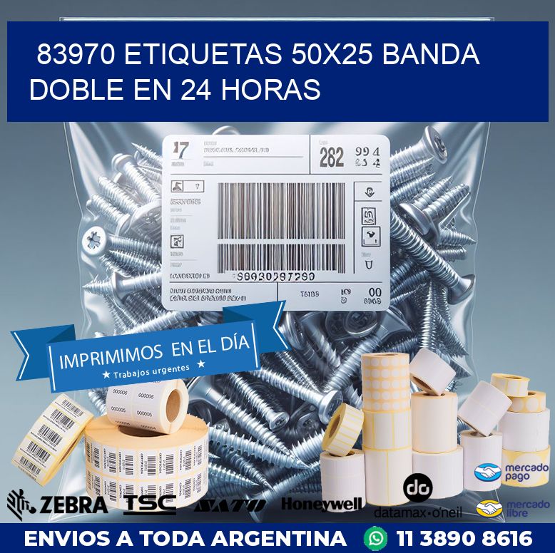 83970 ETIQUETAS 50X25 BANDA DOBLE EN 24 HORAS