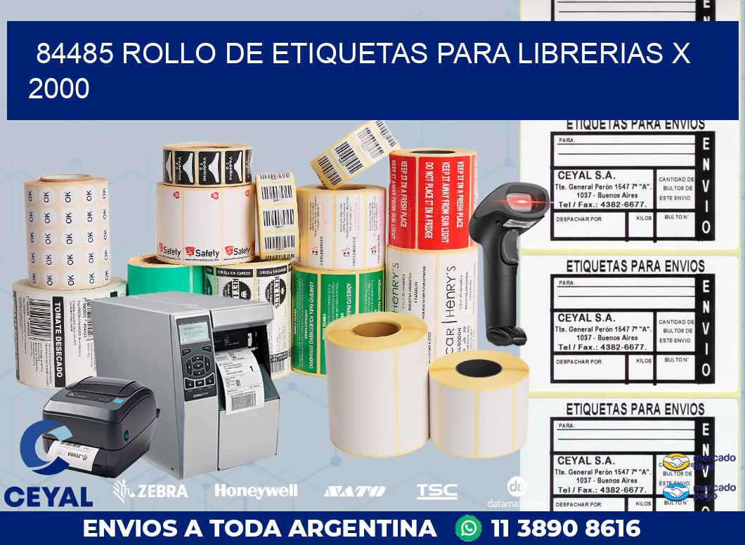 84485 ROLLO DE ETIQUETAS PARA LIBRERIAS X 2000