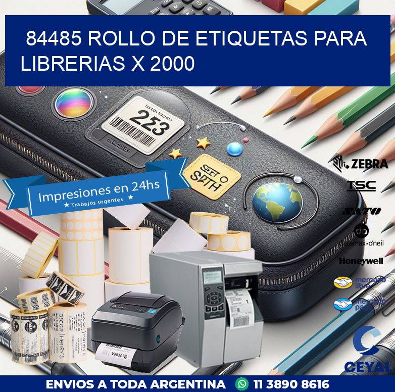 84485 ROLLO DE ETIQUETAS PARA LIBRERIAS X 2000