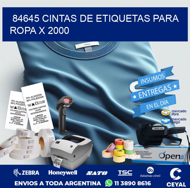 84645 CINTAS DE ETIQUETAS PARA ROPA X 2000