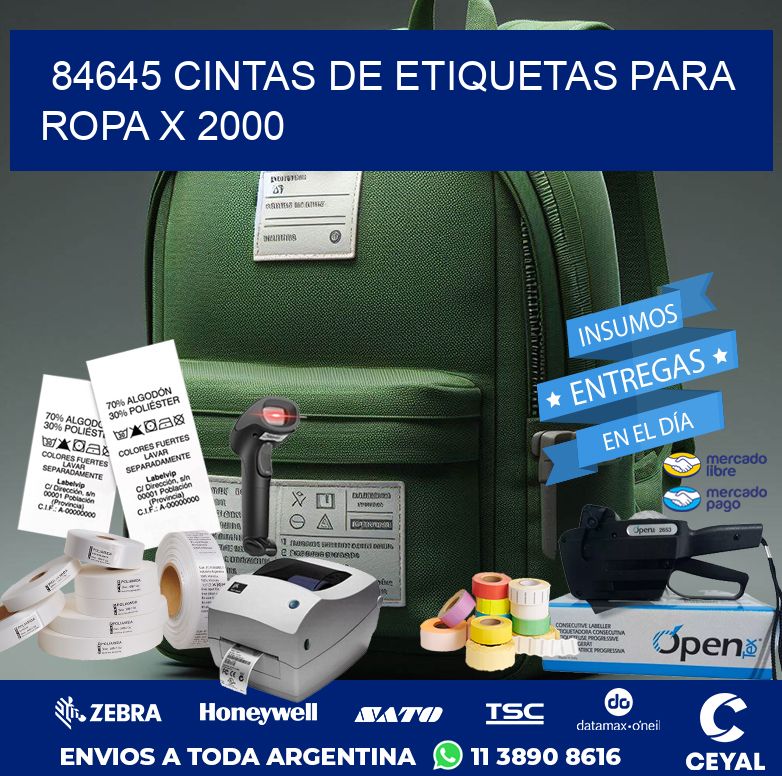 84645 CINTAS DE ETIQUETAS PARA ROPA X 2000