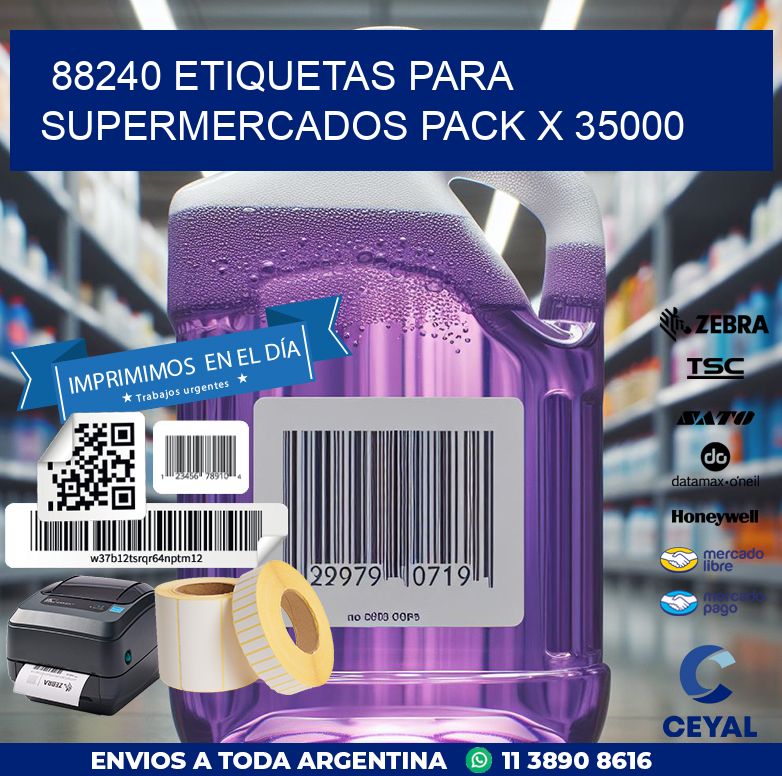 88240 ETIQUETAS PARA SUPERMERCADOS PACK X 35000