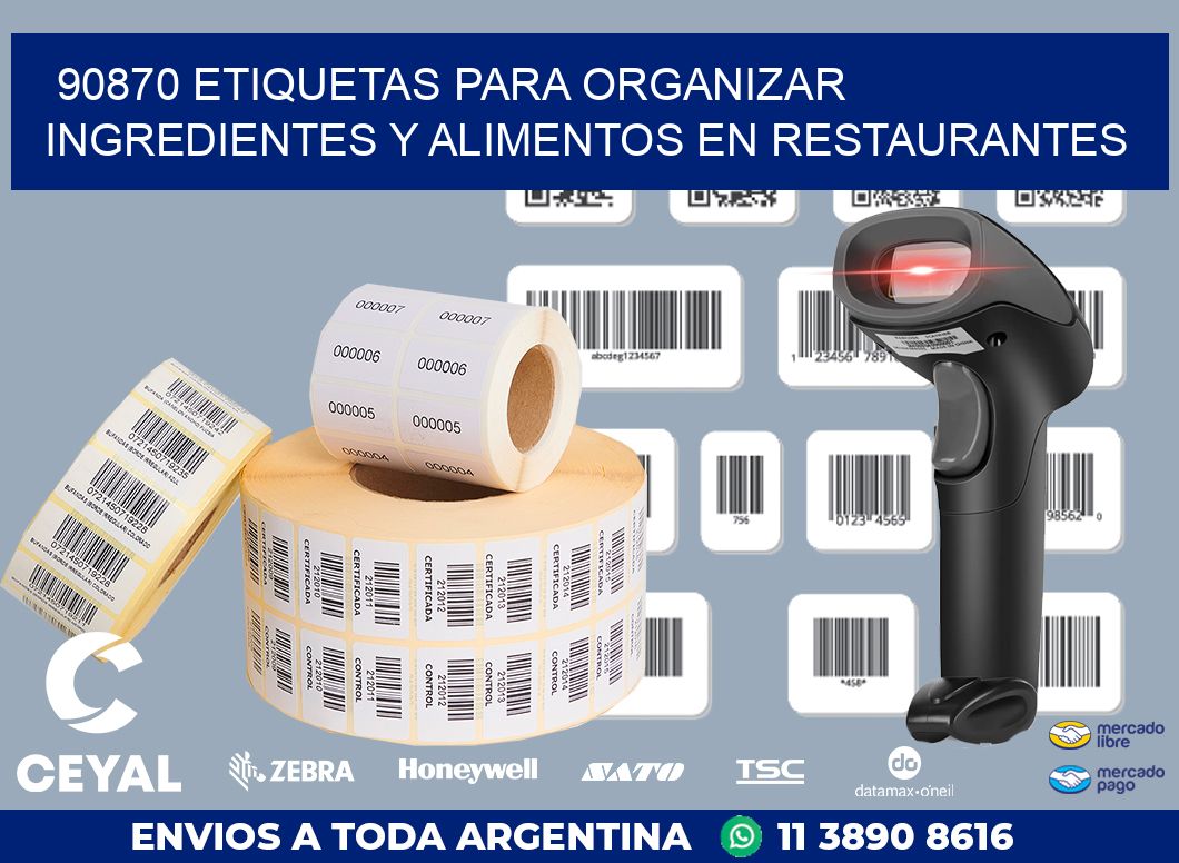 90870 ETIQUETAS PARA ORGANIZAR INGREDIENTES Y ALIMENTOS EN RESTAURANTES