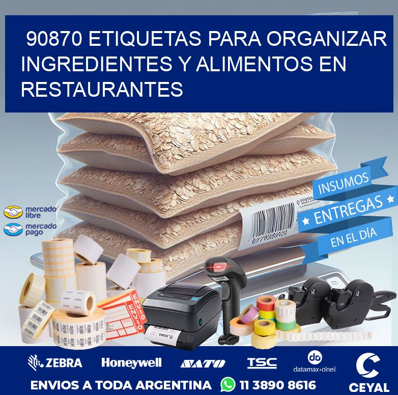 90870 ETIQUETAS PARA ORGANIZAR INGREDIENTES Y ALIMENTOS EN RESTAURANTES