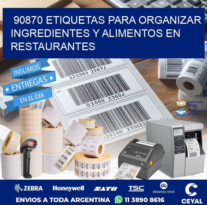 90870 ETIQUETAS PARA ORGANIZAR INGREDIENTES Y ALIMENTOS EN RESTAURANTES