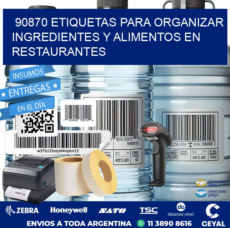 90870 ETIQUETAS PARA ORGANIZAR INGREDIENTES Y ALIMENTOS EN RESTAURANTES