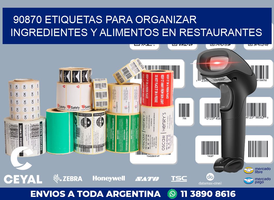 90870 ETIQUETAS PARA ORGANIZAR INGREDIENTES Y ALIMENTOS EN RESTAURANTES