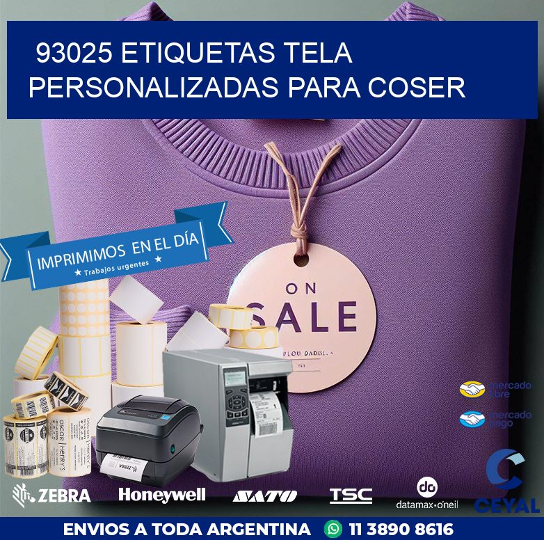 93025 ETIQUETAS TELA PERSONALIZADAS PARA COSER