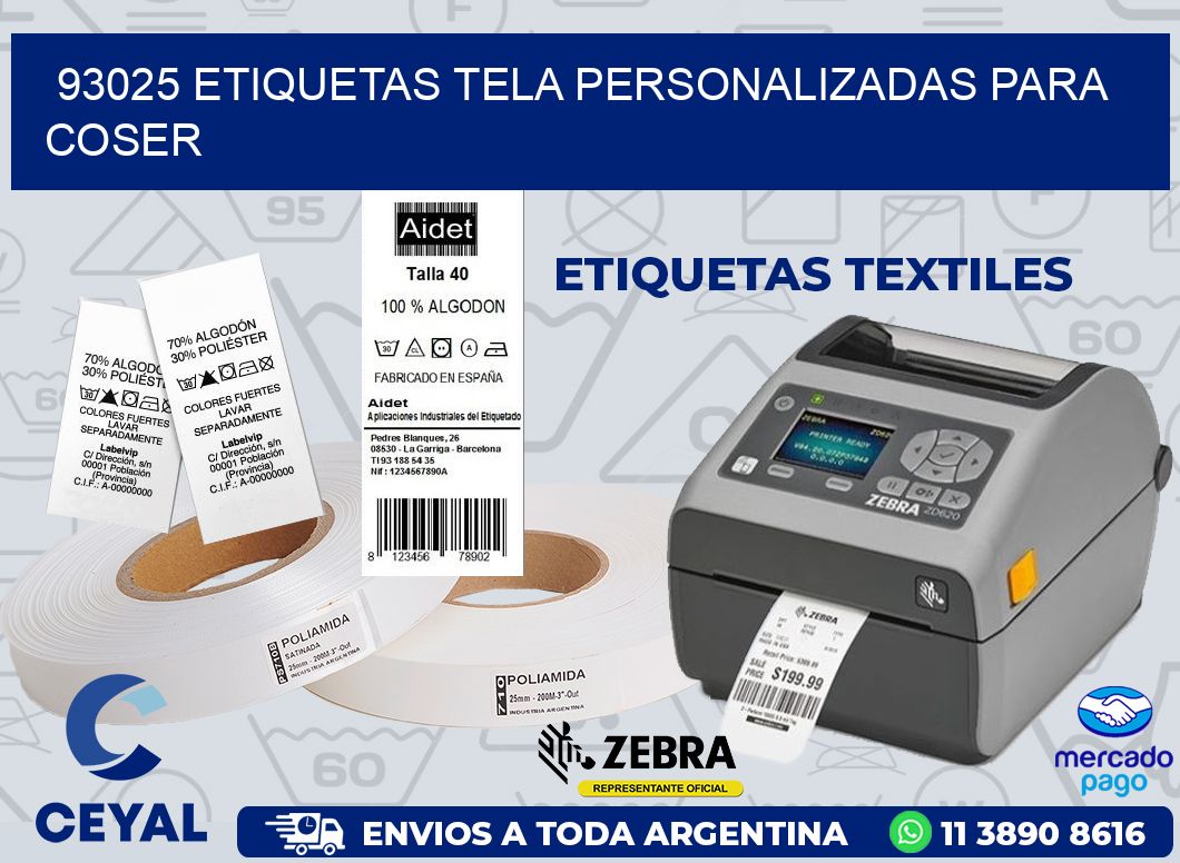 93025 ETIQUETAS TELA PERSONALIZADAS PARA COSER
