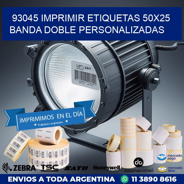 93045 IMPRIMIR ETIQUETAS 50X25 BANDA DOBLE PERSONALIZADAS