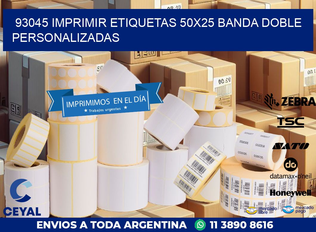 93045 IMPRIMIR ETIQUETAS 50X25 BANDA DOBLE PERSONALIZADAS