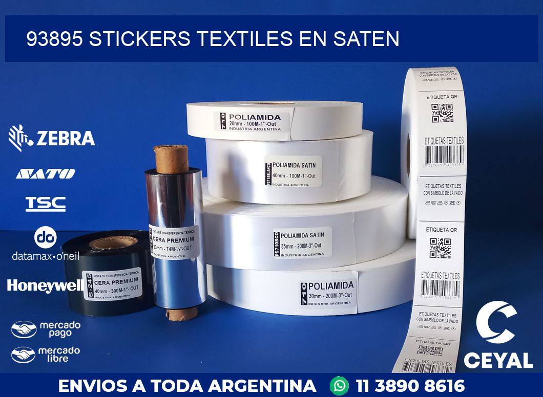 93895 STICKERS TEXTILES EN SATEN