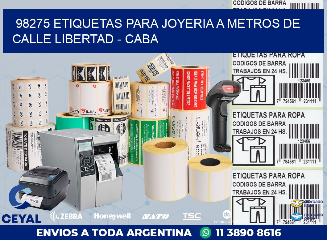 98275 ETIQUETAS PARA JOYERIA A METROS DE CALLE LIBERTAD - CABA