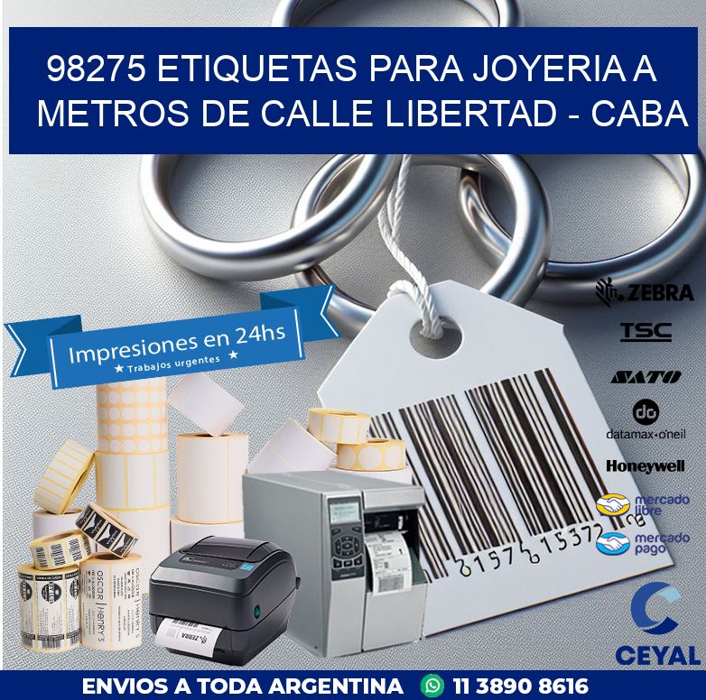 98275 ETIQUETAS PARA JOYERIA A METROS DE CALLE LIBERTAD – CABA
