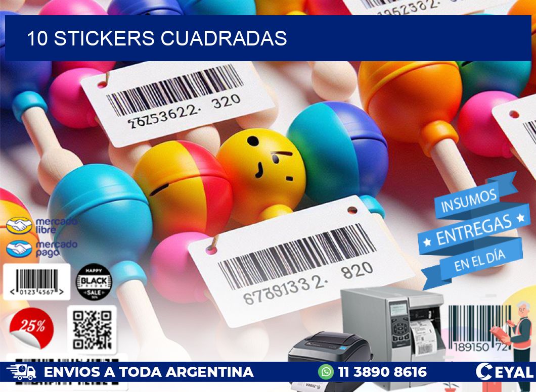 10 Stickers cuadradas