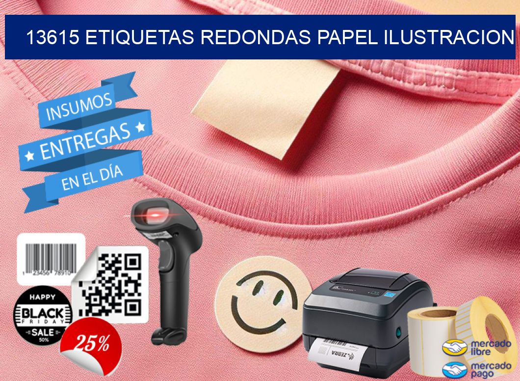 13615 ETIQUETAS REDONDAS PAPEL ILUSTRACION