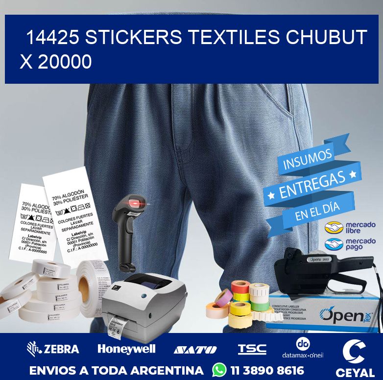 14425 STICKERS TEXTILES CHUBUT X 20000