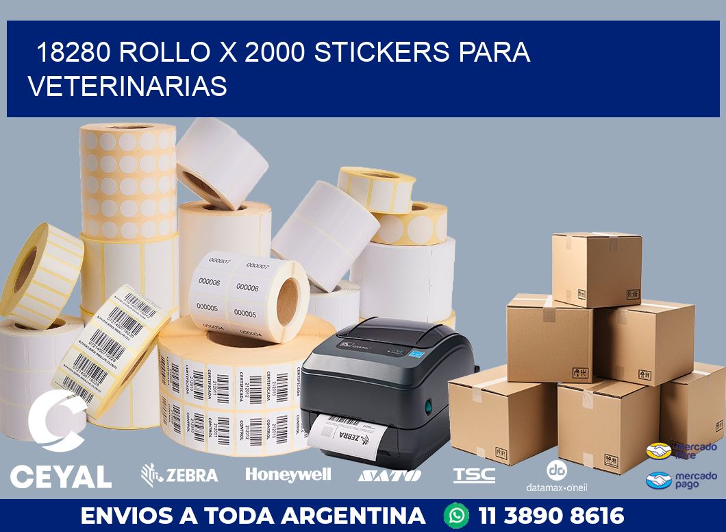 18280 ROLLO X 2000 STICKERS PARA VETERINARIAS