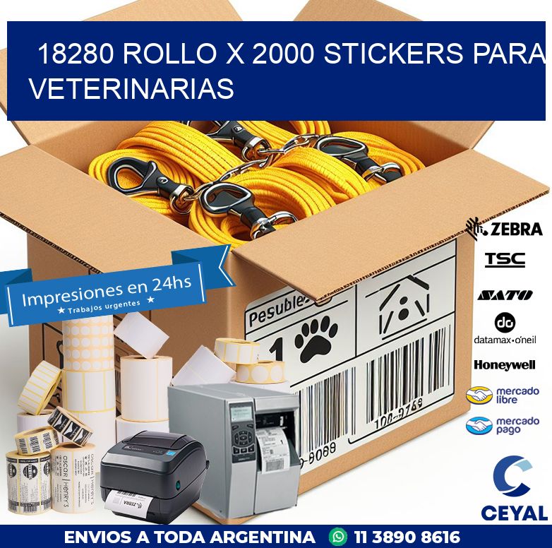 18280 ROLLO X 2000 STICKERS PARA VETERINARIAS