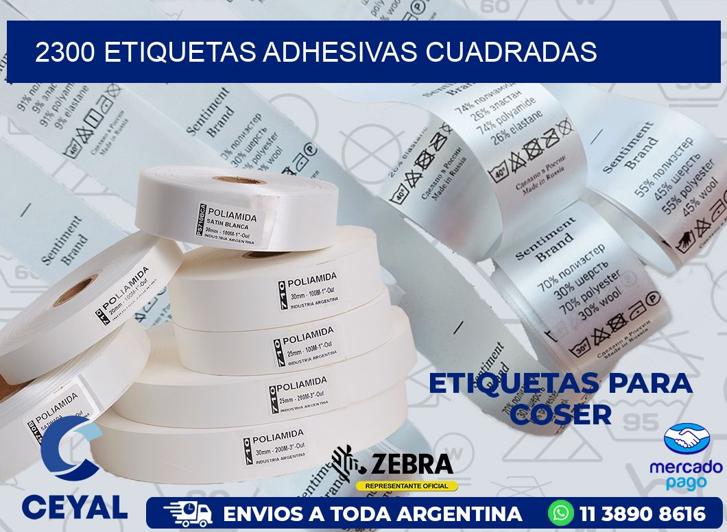 2300 ETIQUETAS ADHESIVAS CUADRADAS