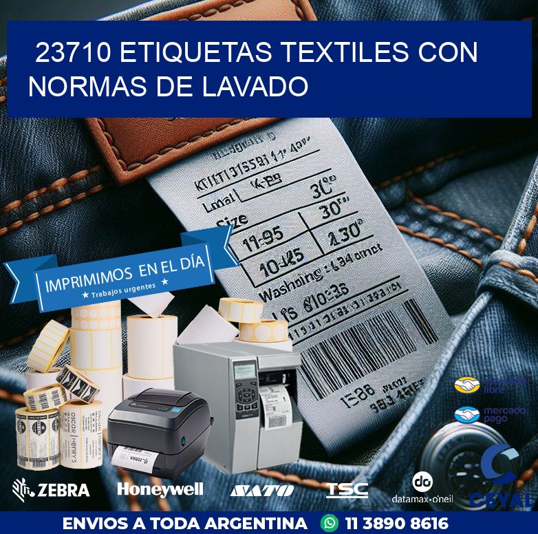 23710 ETIQUETAS TEXTILES CON NORMAS DE LAVADO