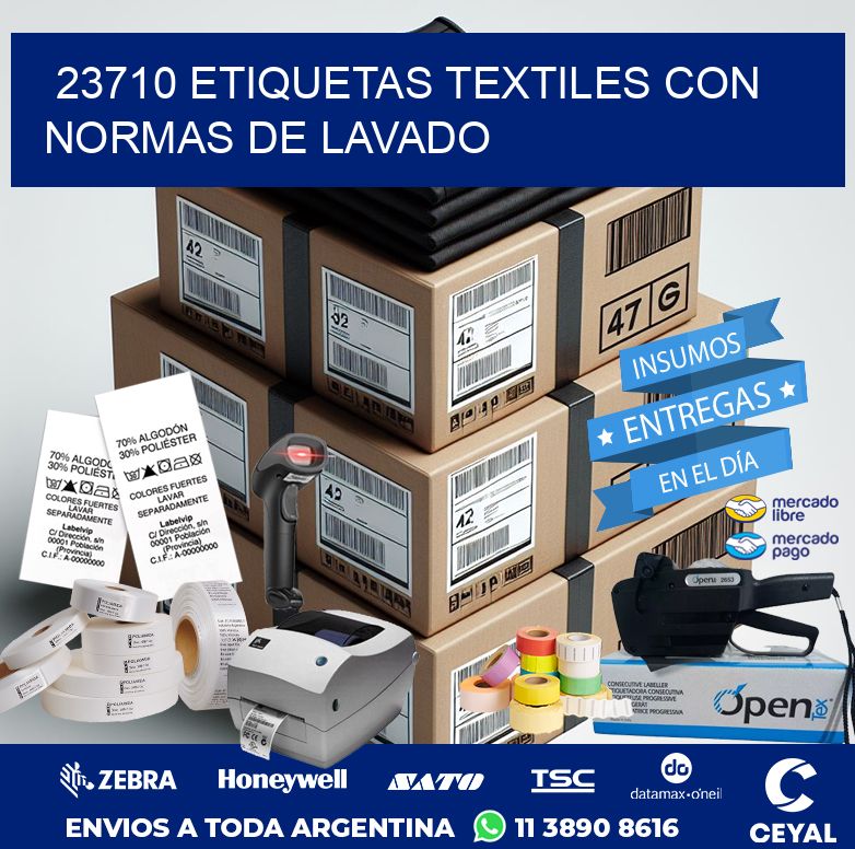 23710 ETIQUETAS TEXTILES CON NORMAS DE LAVADO
