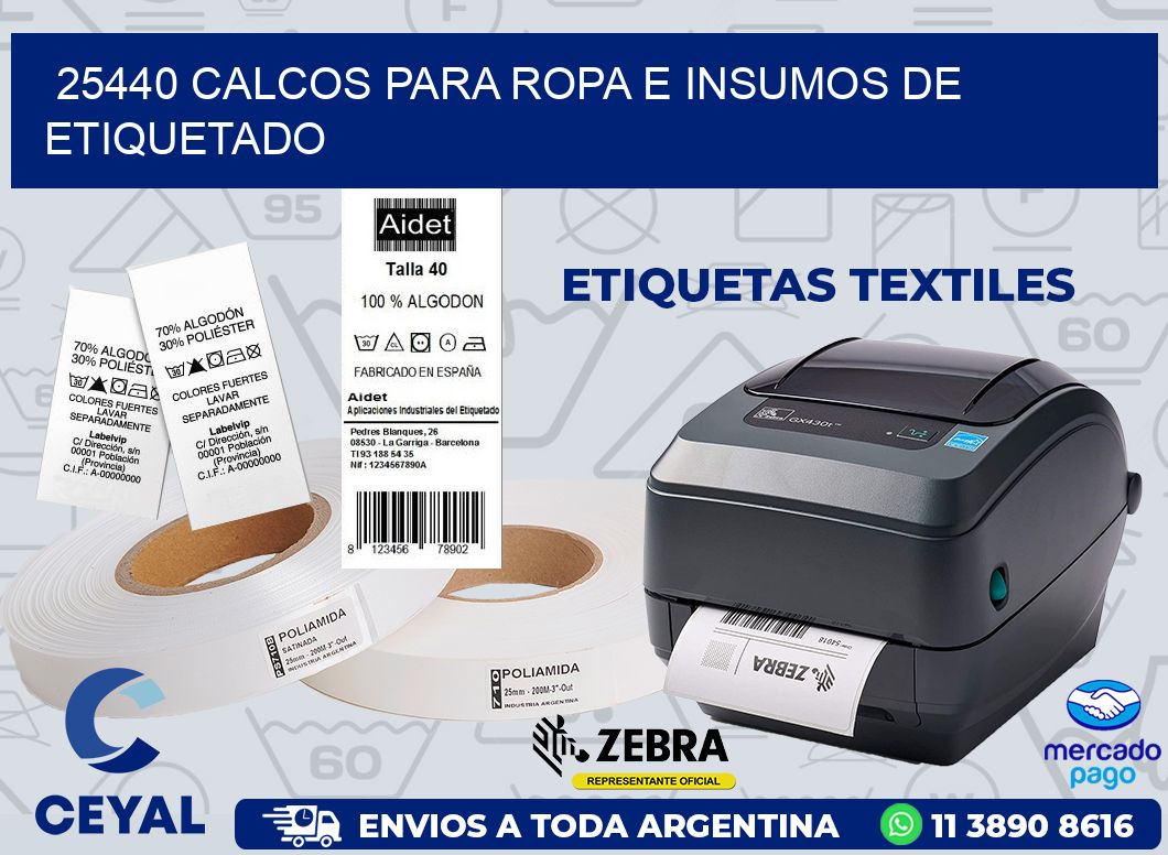 25440 CALCOS PARA ROPA E INSUMOS DE ETIQUETADO
