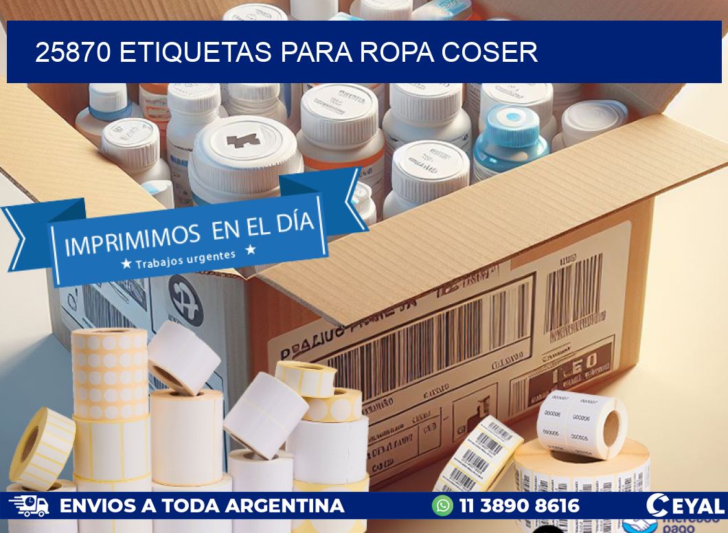 25870 ETIQUETAS PARA ROPA COSER