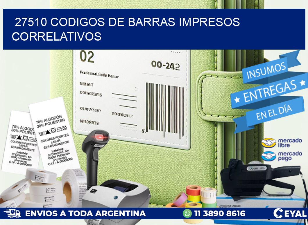 27510 Codigos de barras impresos correlativos