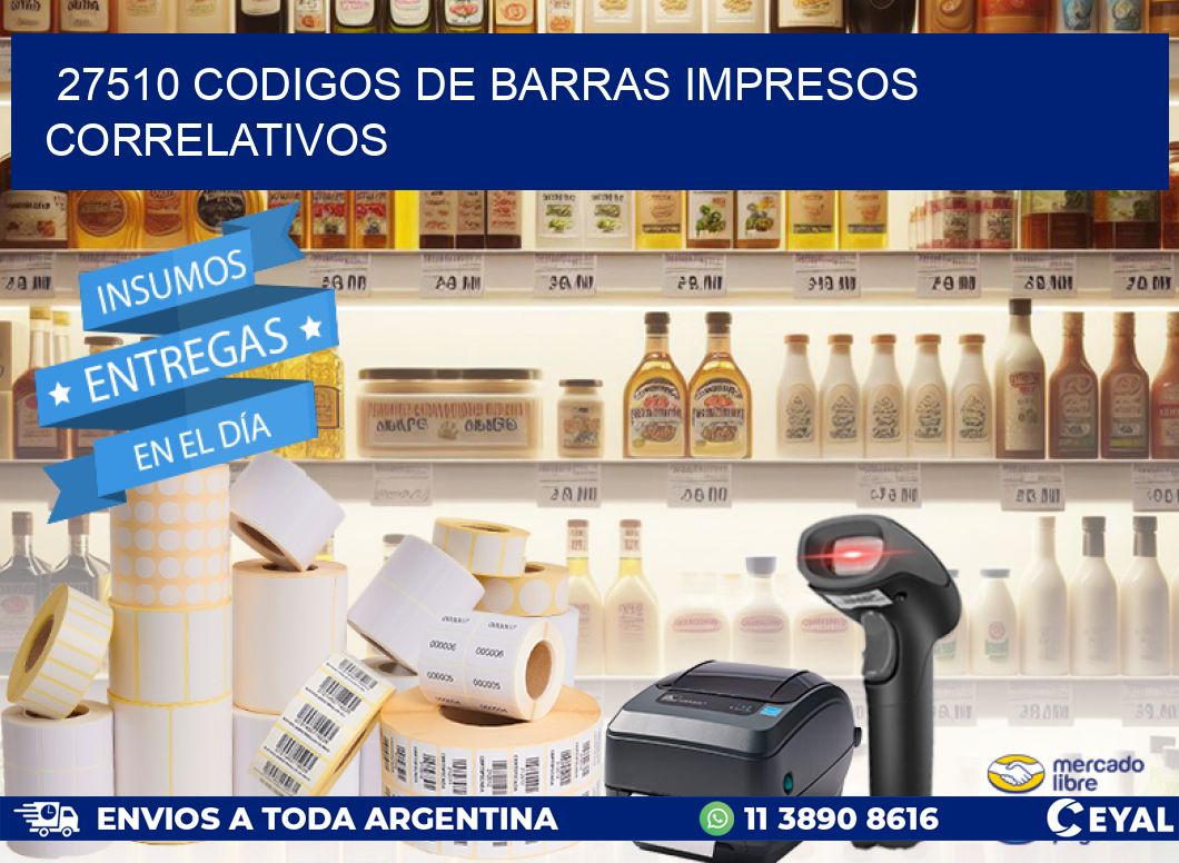 27510 Codigos de barras impresos correlativos