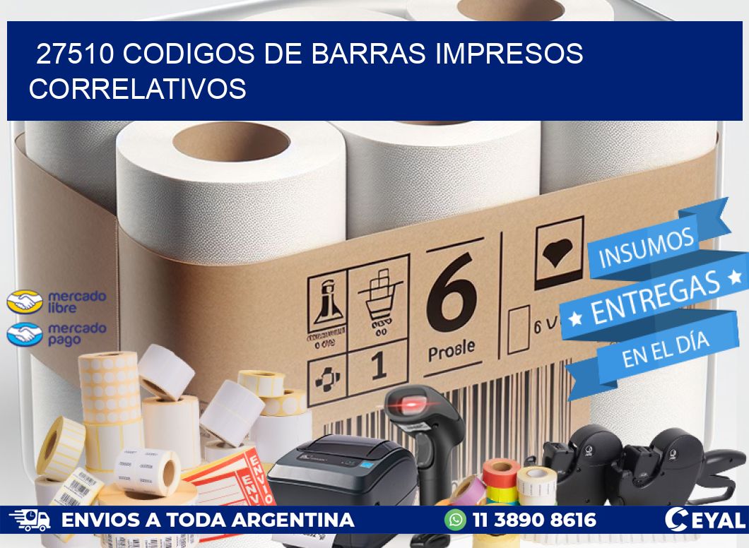 27510 Codigos de barras impresos correlativos