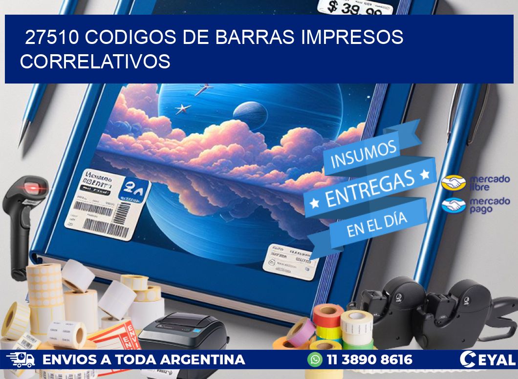 27510 Codigos de barras impresos correlativos