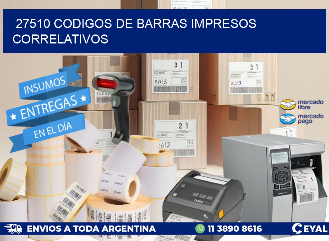27510 Codigos de barras impresos correlativos