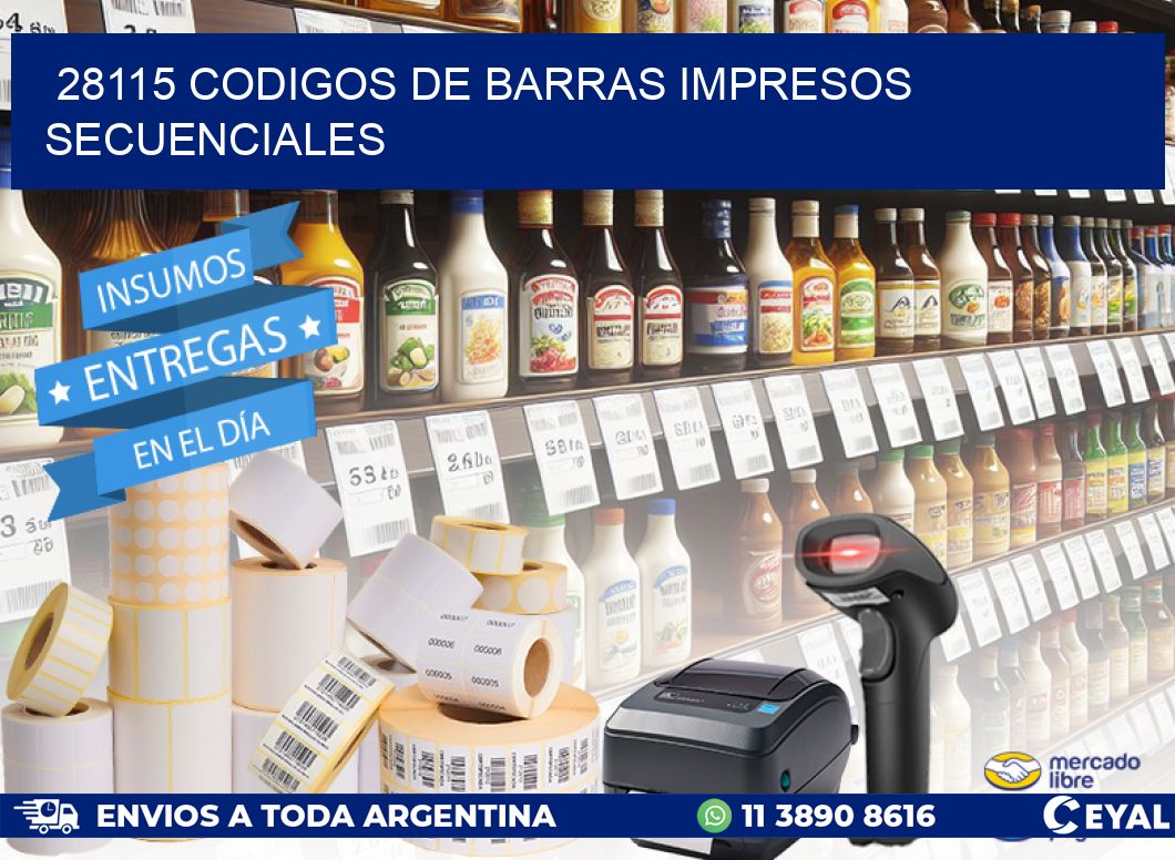 28115 codigos de barras impresos secuenciales