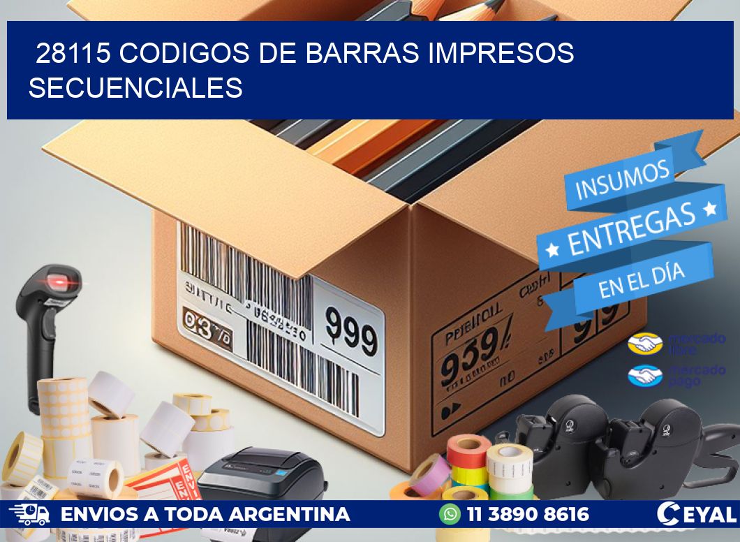 28115 codigos de barras impresos secuenciales