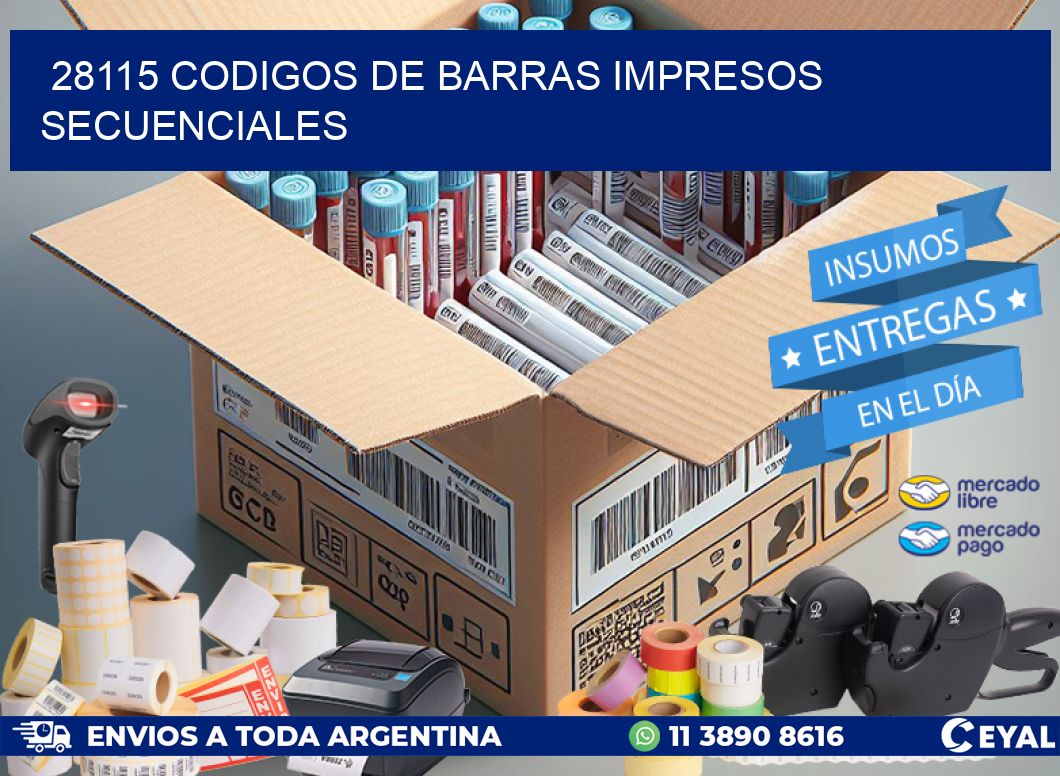 28115 codigos de barras impresos secuenciales
