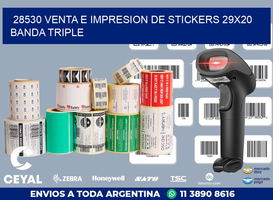 28530 VENTA E IMPRESION DE STICKERS 29X20 BANDA TRIPLE