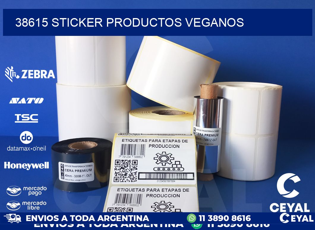 38615 STICKER PRODUCTOS VEGANOS