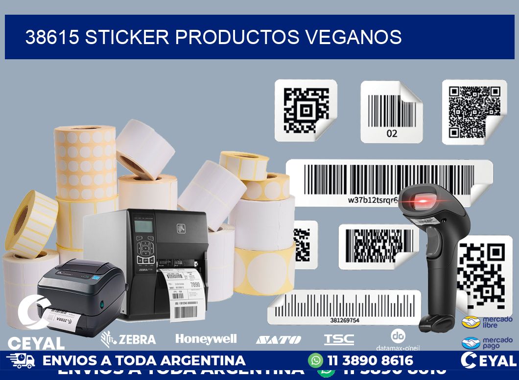 38615 STICKER PRODUCTOS VEGANOS