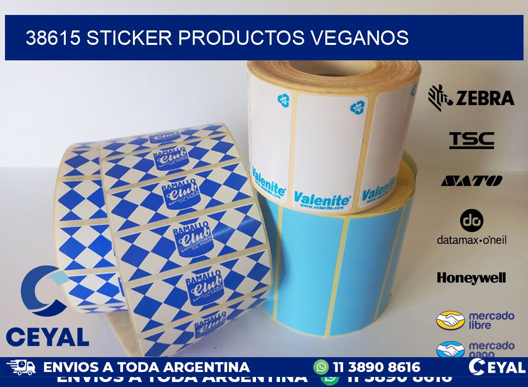 38615 STICKER PRODUCTOS VEGANOS
