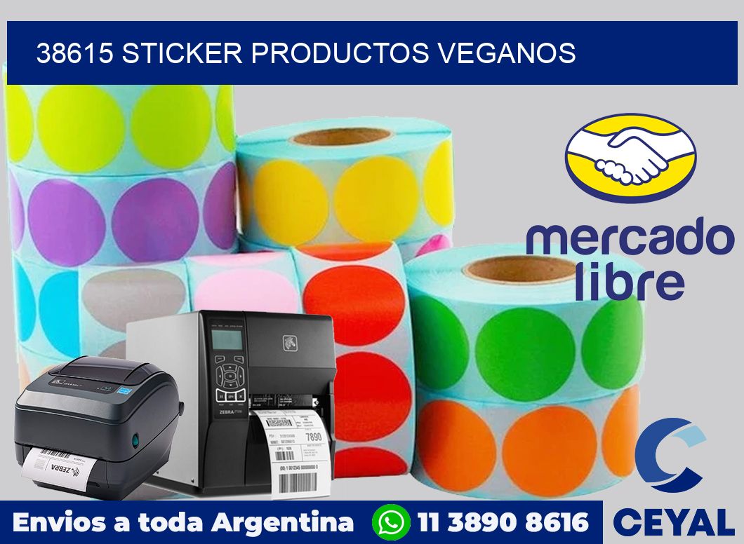 38615 STICKER PRODUCTOS VEGANOS