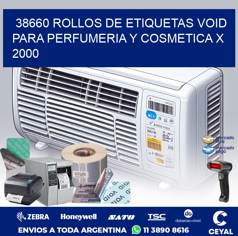38660 ROLLOS DE ETIQUETAS VOID PARA PERFUMERIA Y COSMETICA X 2000