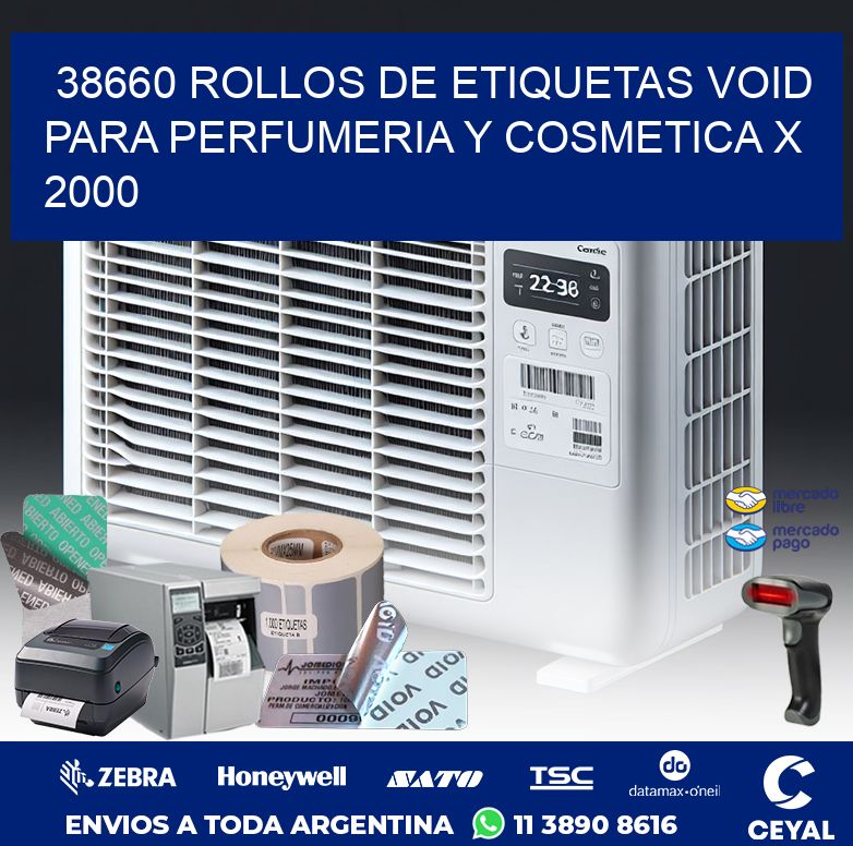 38660 ROLLOS DE ETIQUETAS VOID PARA PERFUMERIA Y COSMETICA X 2000