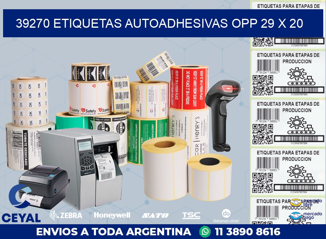39270 ETIQUETAS AUTOADHESIVAS OPP 29 X 20