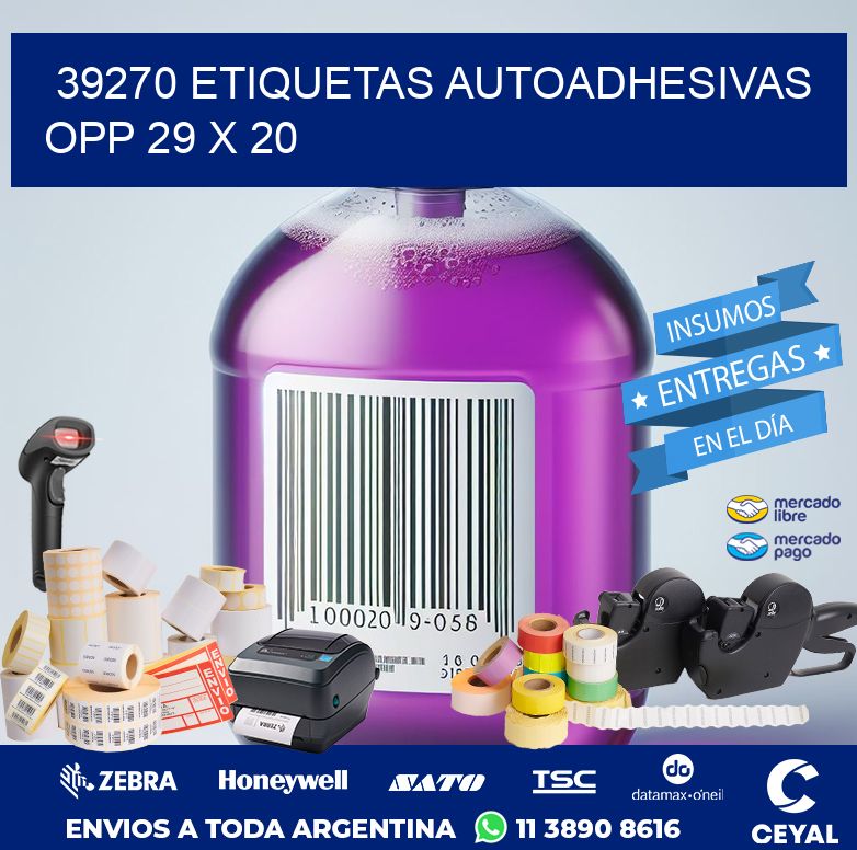 39270 ETIQUETAS AUTOADHESIVAS OPP 29 X 20