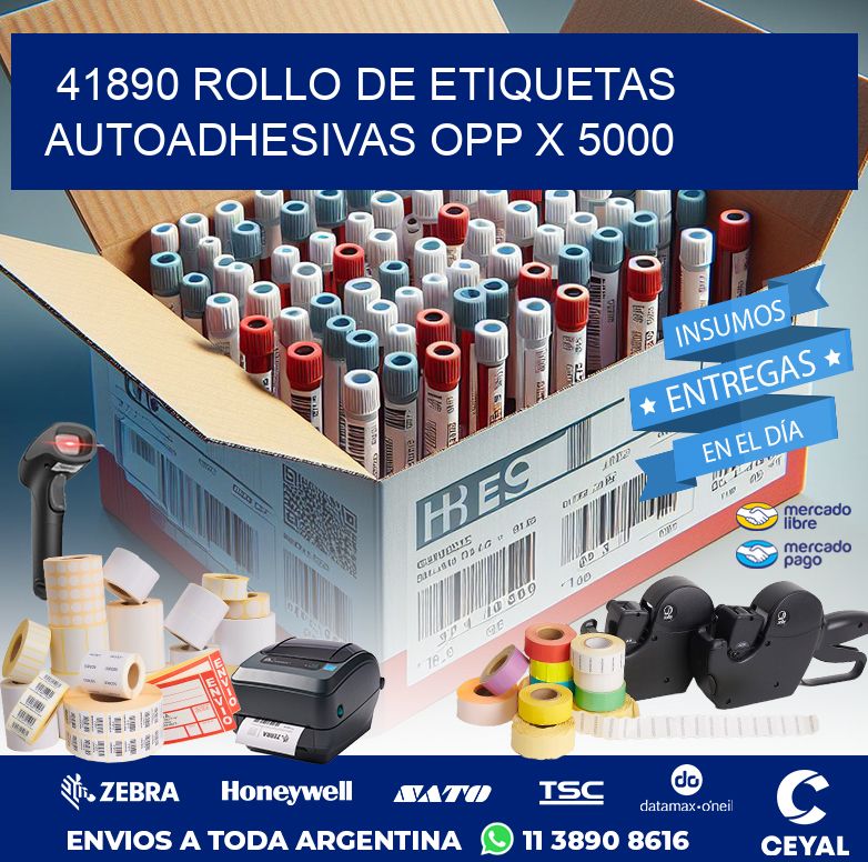 41890 ROLLO DE ETIQUETAS AUTOADHESIVAS OPP X 5000